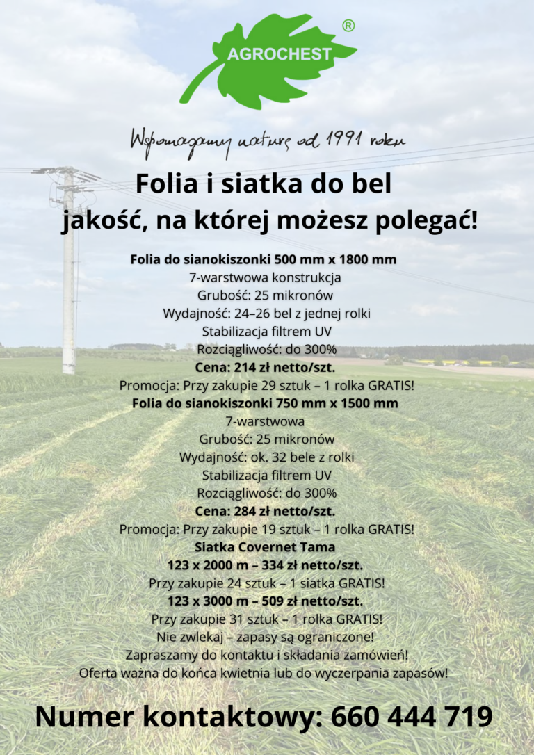 Promocja na Folie do sianokiszonki oraz siatki do bel